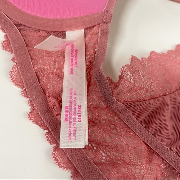 PINK Victorias Secret Bra 32B Date Pushup Padded - Picture 3 of 6